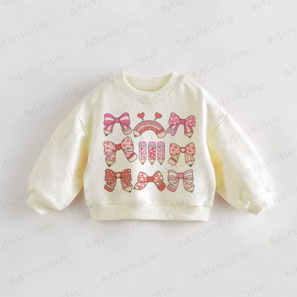 Baby Toddler Girl Pencil Bows Sweatshirt