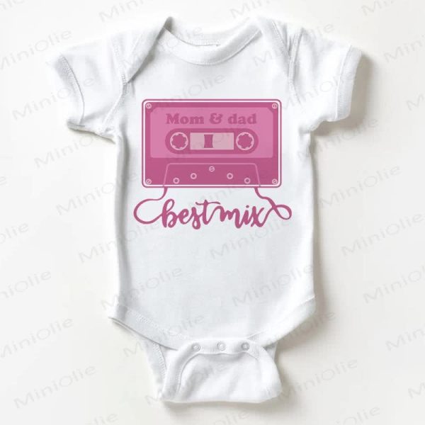 MOM & DAD BEST MIX Baby White Bodysuit
