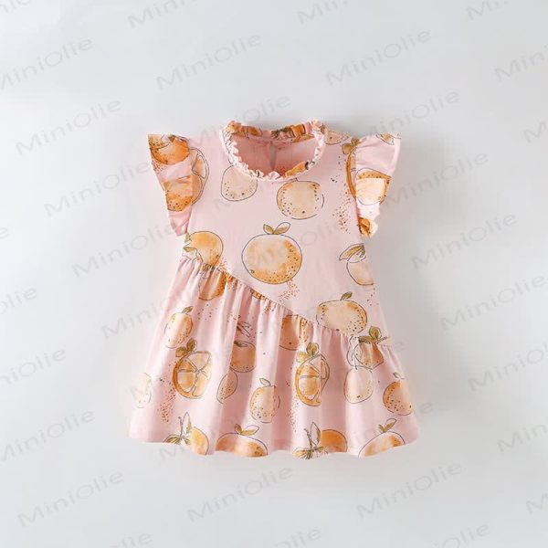 Toddler Kid Pink Orange Ruffled Dress