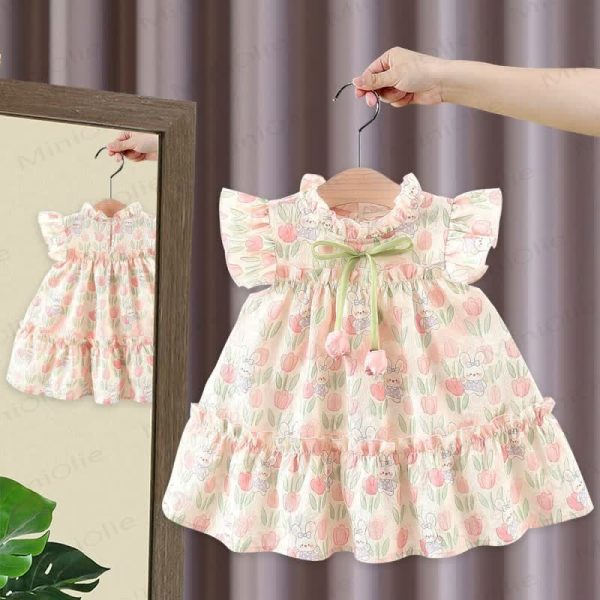 Baby Bunny Tulip Apricot Ruffled Dress