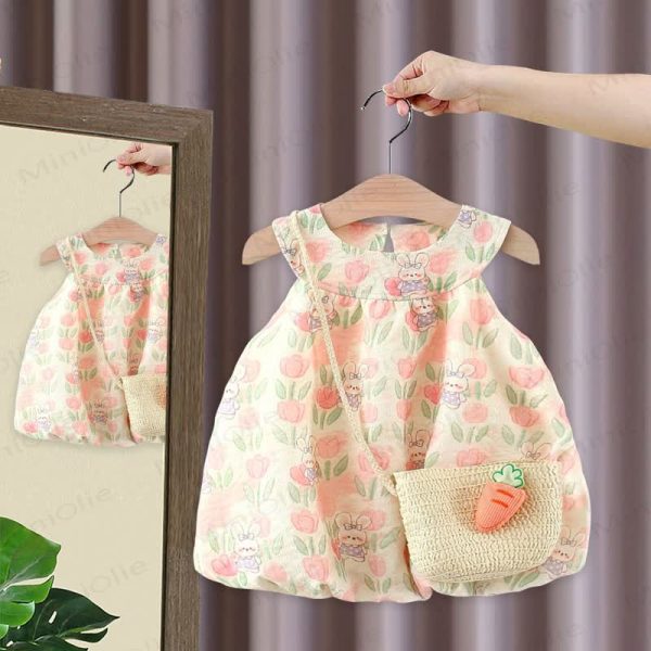 Baby Bunny Tulip Sleeveless Dress with Bag