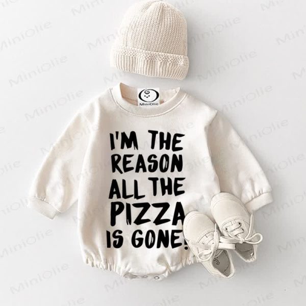 I'M THE REASON ALL THE PIZZA IS GONE! Baby White Bodysuit