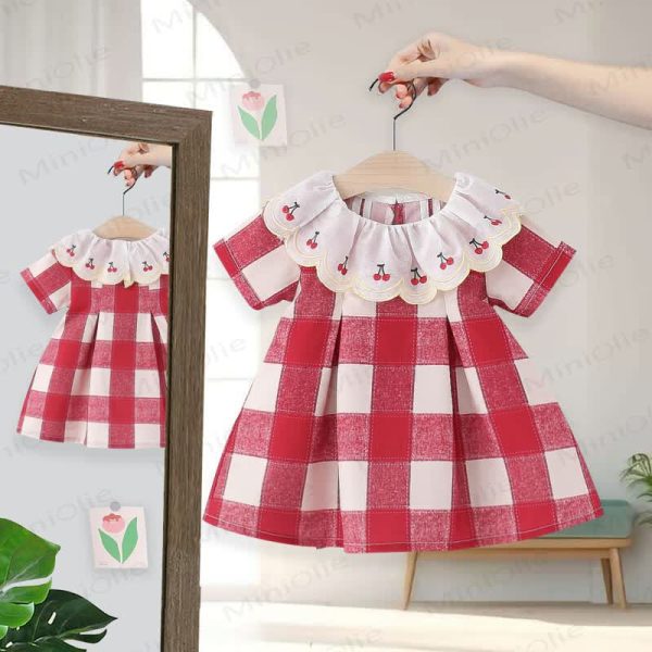 Baby Lovely Cherry Red Plaid Dress