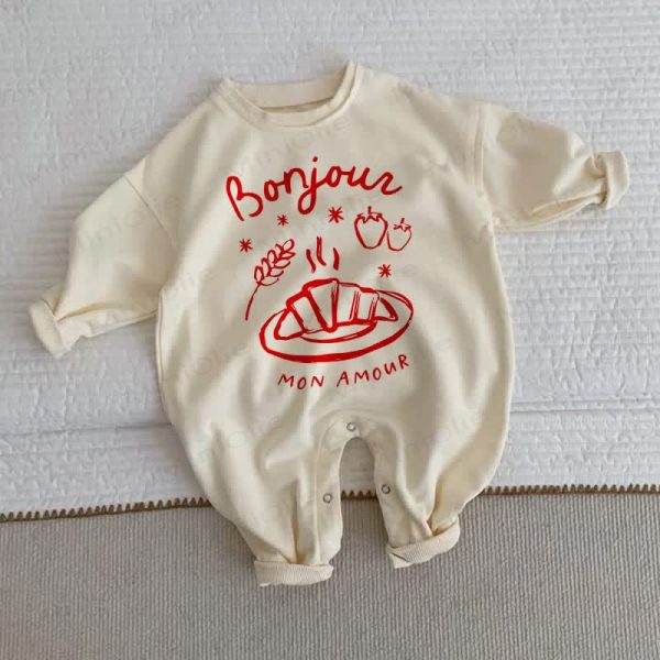 BONJOUR MON AMOUR Baby Beige Romper