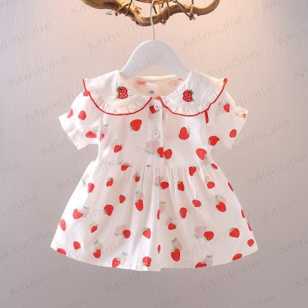 Baby Toddler Strawberry Lapels Sweet Dress