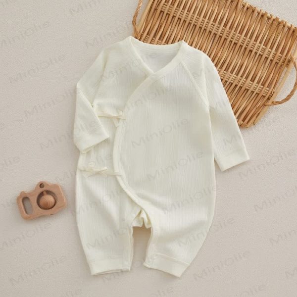 Baby Newborn Solid Color Kimono Romper