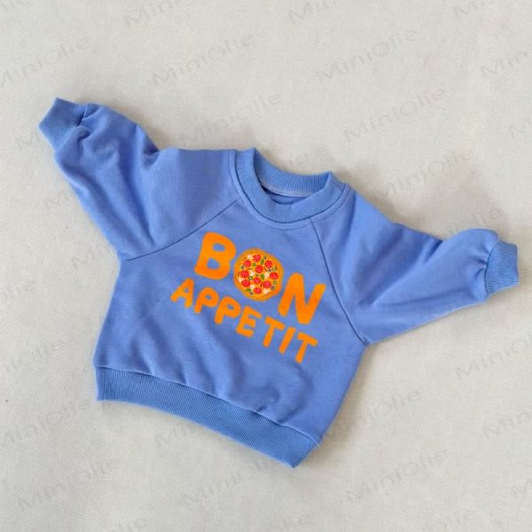 BON APPETIT Baby Toddler Pizza Blue Sweatshirt