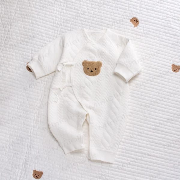 Baby Bear Kimono White Romper