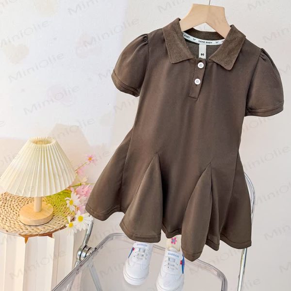 Toddler Solid Color Polo Minimalist Dress