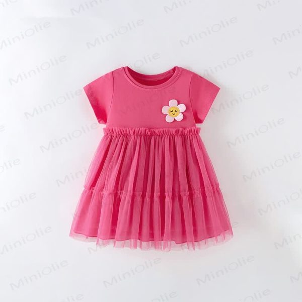 Toddler Youthful Flower Tulle Pink Dress
