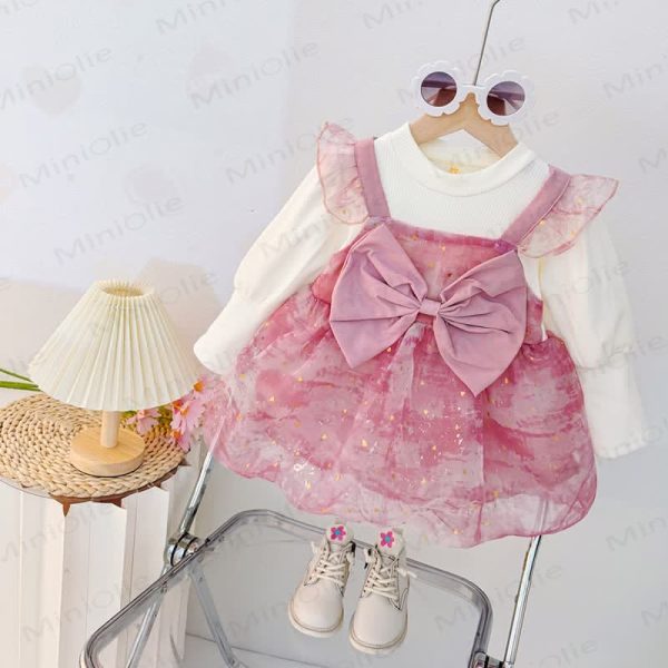 Baby Toddler Bow Glitter Tulle Dress