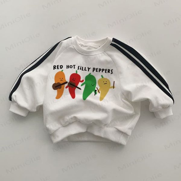 RED HOT SILLY PEPPERS Baby White Sweatshirt
