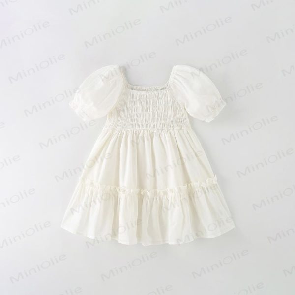Toddler Solid Color White Princess Dress