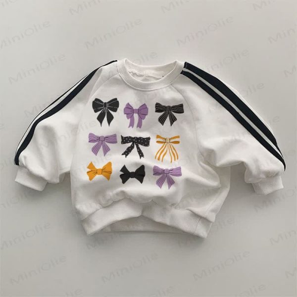 Baby Nine Bows White Sweatshirt