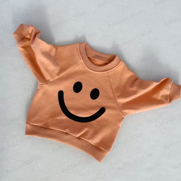 Baby Toddler Smile Face Orange Sweatshirt