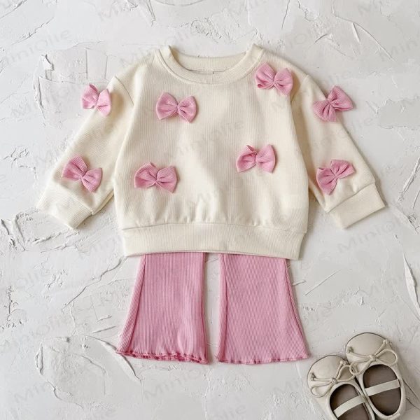 Baby 2-Piece Bow Sweatshirt and Pants Set