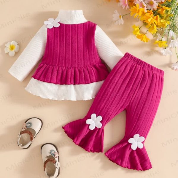 Toddler Girls Flower Top and Pants 2-piece Set