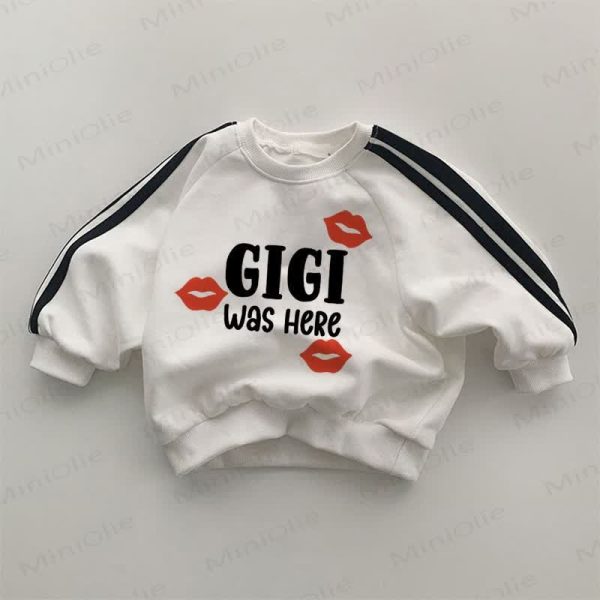 GIGI WAS HERE Baby Lips White Sweatshirt
