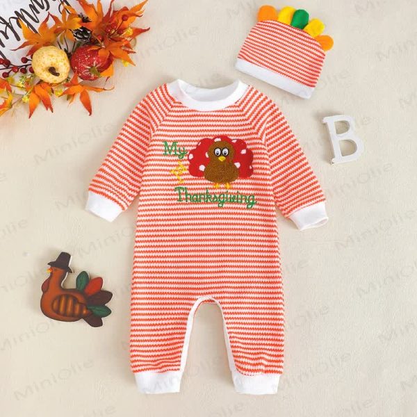 MY ST THANKSGIVING Baby Striped Romper