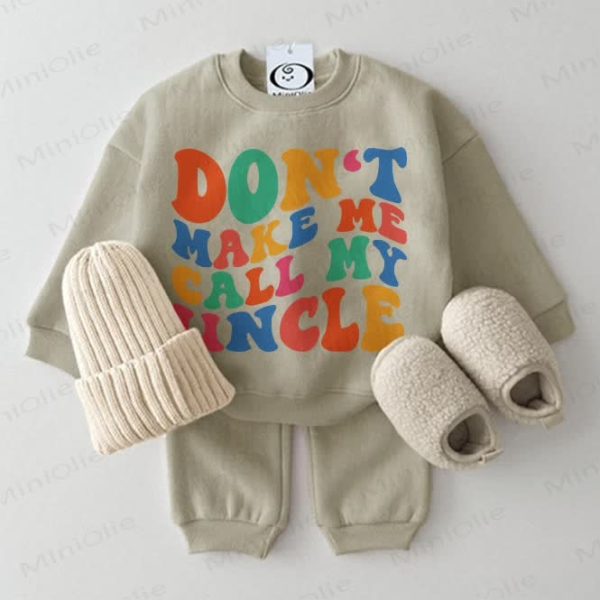 DON'T MAKE ME CALL MY UNCLE Baby 2-piece Grey Green Set