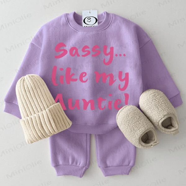 SASSY LIKE MY AUNTIE Baby 2-piece Purple Set