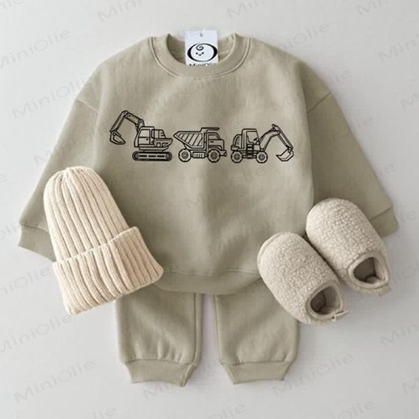 Baby Excavator 2-piece Grey Green Set