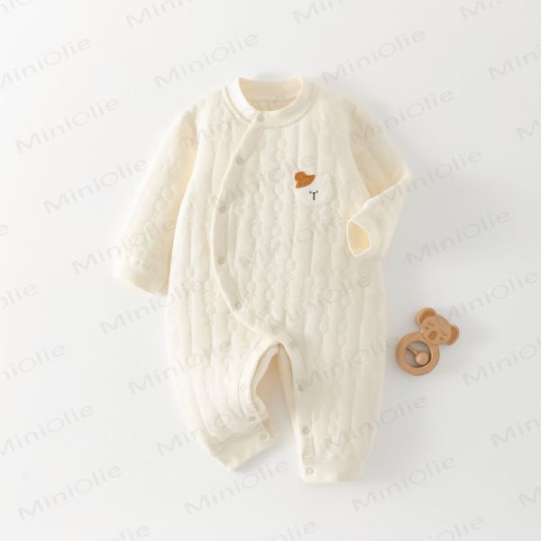 Baby Bear Patch Quilted Romper