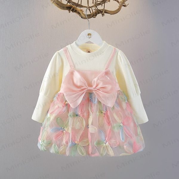 Baby Toddler Flower Mesh Bow Dress