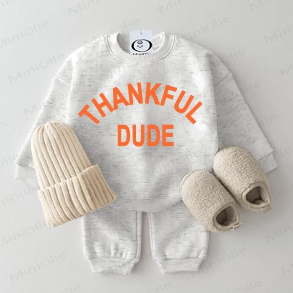 THANKFUL DUDE Baby 2-piece Light Grey Set