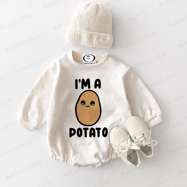 I'M A POTATO Baby White Bodysuit