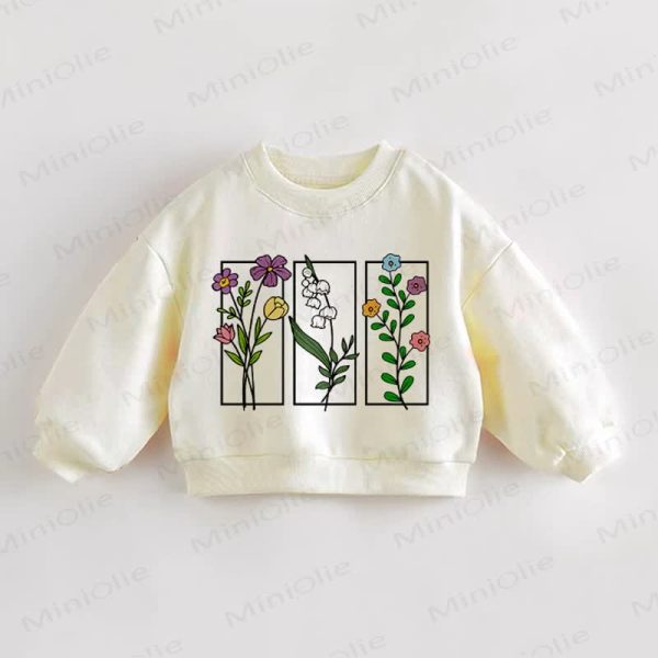 Baby Toddler Flower Illustration Sweatshirt