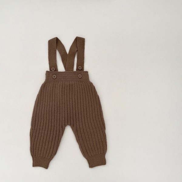 Baby Solid Color Knitted Overalls