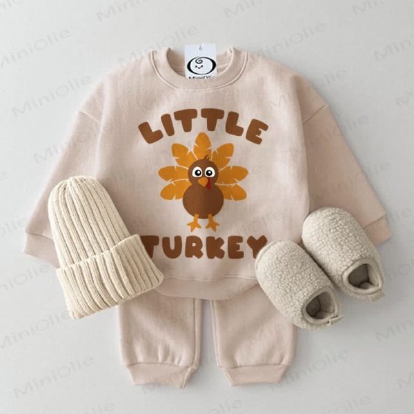 LITTLE TURKEY Baby Beige 2-piece Set