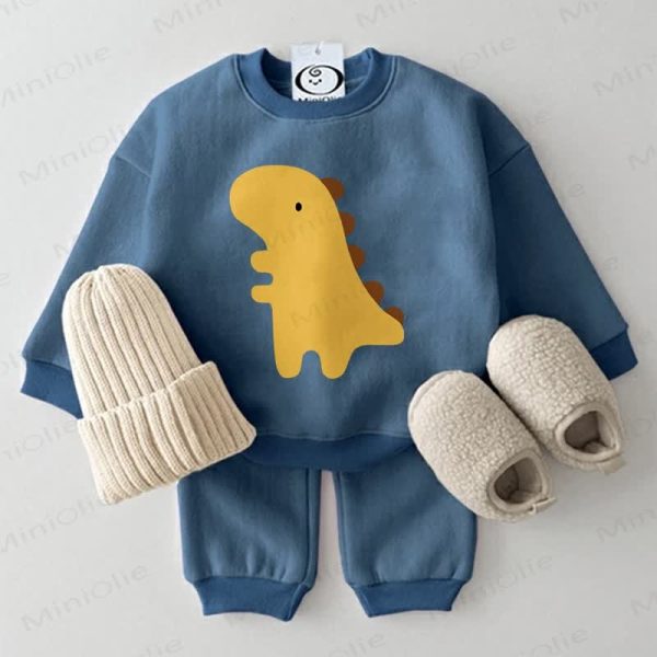 Baby Dinosaur Blue Sweatsuit 2-piece Set