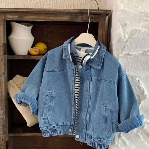 Kid Loose Blue Denim Lapel Jacket