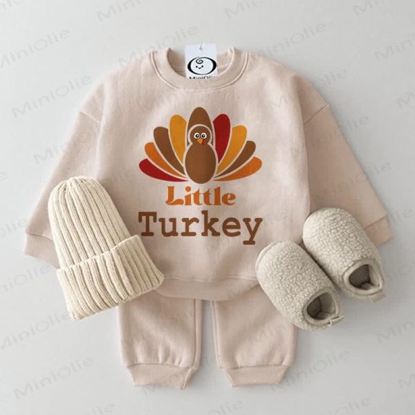 LITTLE TURKEY Baby Beige 2-Piece Set