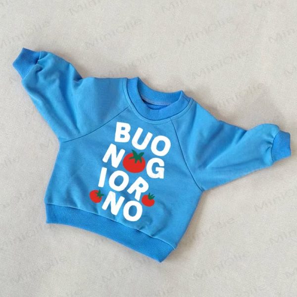 BUONGIORNO Baby Toddler Tomato Blue Sweatshirt