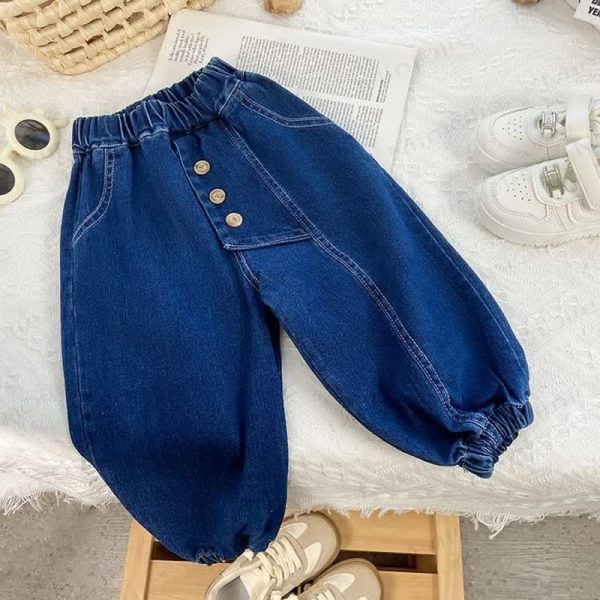 Toddler Button Denim Pants