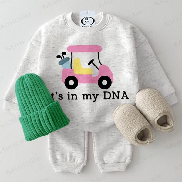 GOLF IS IN MY DNA. Baby 2-piece Light Grey Set