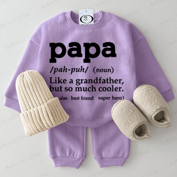PAPA LIKE A GRANDFATHER, BUT SO MUCH COOLER Baby 2-piece Purple Set