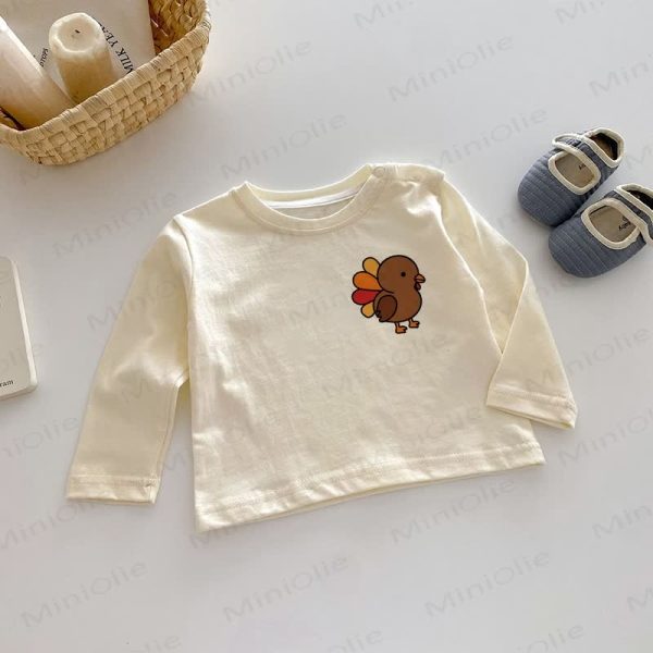 Baby Funny Turkey Beige Long Sleeves Top