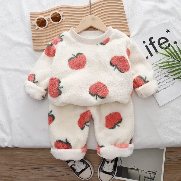 Toddler Strawberry Fleece Pajamas 2-piece Set