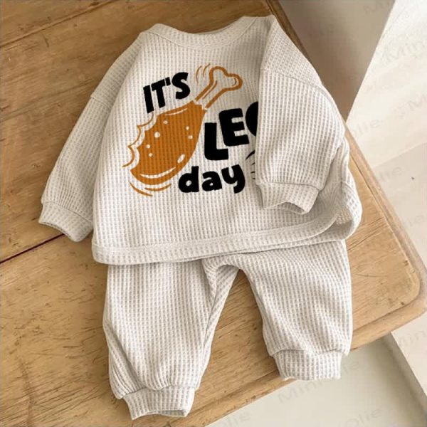 IT'S LEG DAY Baby Waffle 2-piece Set