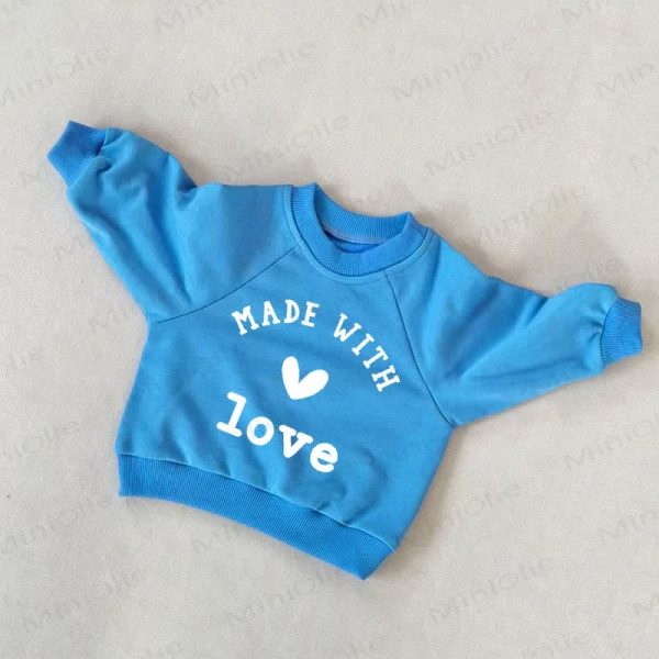 MADE WITH LOVE Baby Toddler Blue Sweatshirt