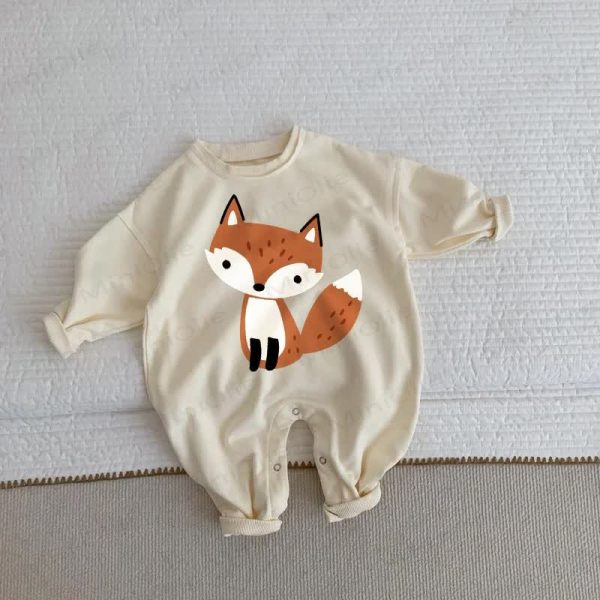 Baby Cute Fox Beige Romper