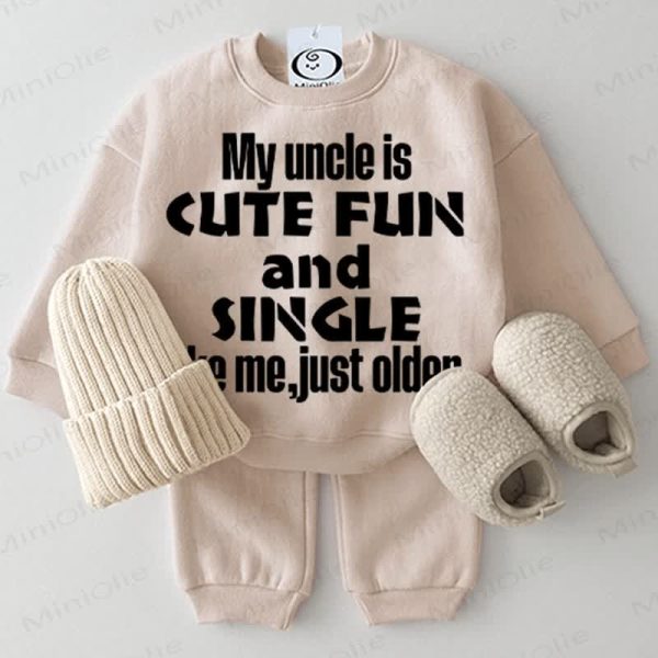 MY UNCLE IS CUTE FUN AND SINGLE LIKE ME, JUST OLDER Baby 2-piece Beige Set