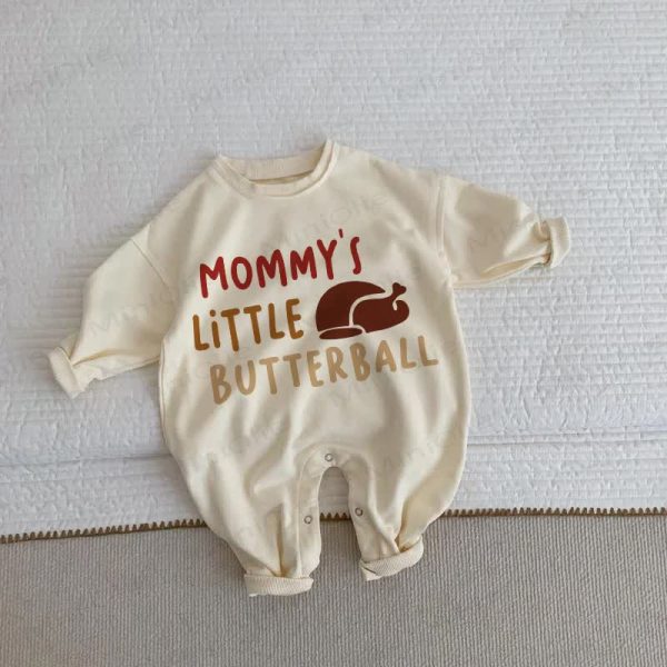 MOMMY'S LITTLE BUTTERBALL Baby Beige Romper