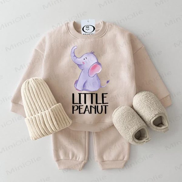 LITTLE PEANUT Baby Elephant 2-piece Beige Set