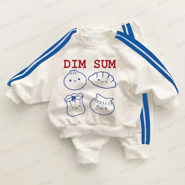DIM SUM Baby Toddler Blue Striped 2-piece Set