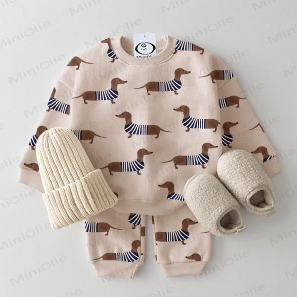 Baby Dachshund 2-piece Beige Set